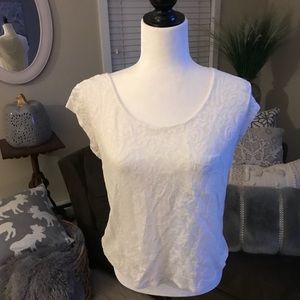 Express Ivory Lace Tee